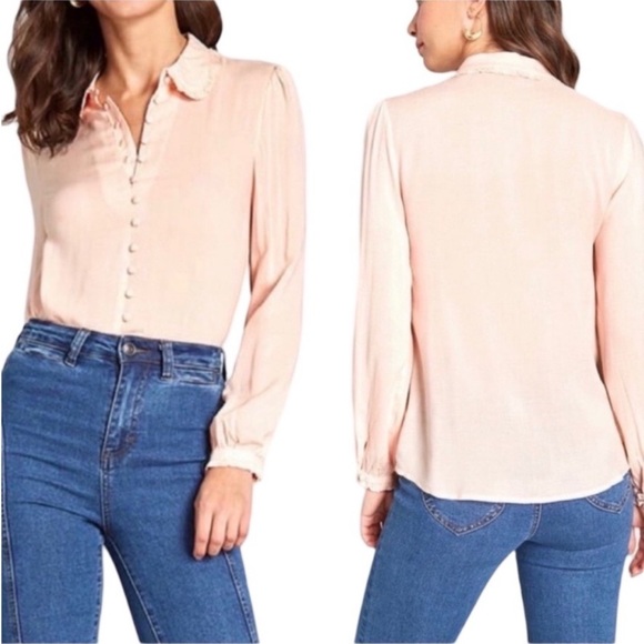 Anthropologie Tops - Anthropologie ModCloth Thoroughly Ladylike Button-Up Top Pink Small S